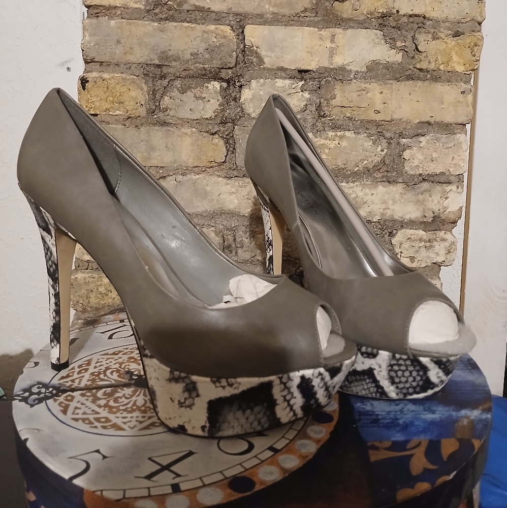 Gray and Black Avant-Garde High Heels